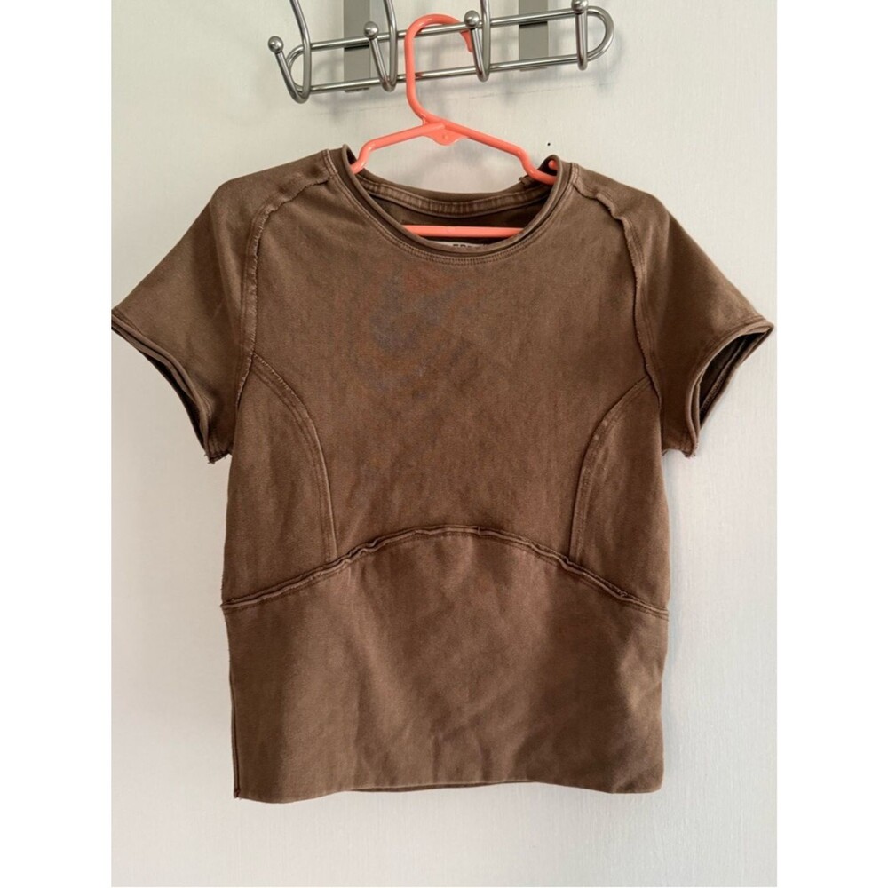 We The Free Womens' Short Sleeve Brown Tee Size XS/P